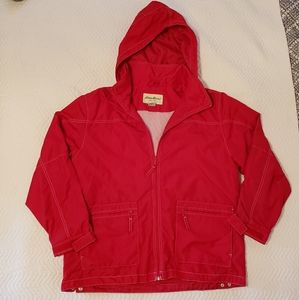 Eddie Bauer Women's Red Hooded Zip Up L